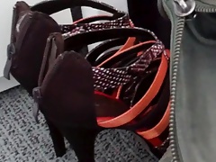 fuck and cum the high heel sandal of a colleague