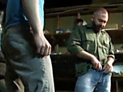 Kinky stud Ross Bailey getting a double dose of penis