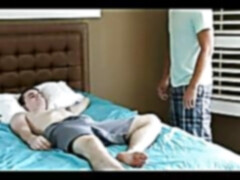 Gay boy wakes up his lover with a sexy blowjob