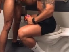 having fun in the club bathroom