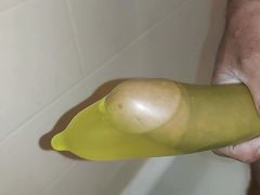 fill up condom with piss and mix with cum