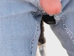 Caught outside railing fake penis tied to bike! It was a joy rail! ;)