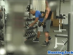 Gym hunk pulled and analized after deepthroat