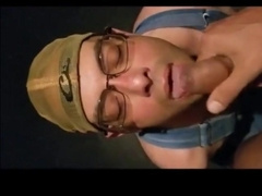 Guzzling jism and urinate