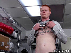 Ginger straighty barebacked by bbc office manager