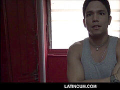 two fledgling young Latino Boys Fuck In Locker Room For Cash