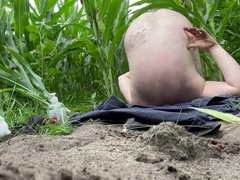 Faux-cock and corn in my bootie