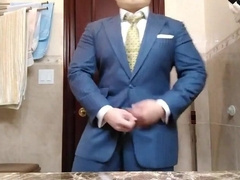 Str8 daddy jerking off in suit 11