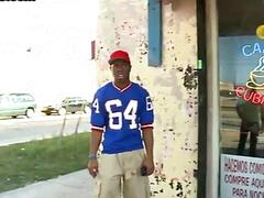 IR pierced stud fucks Black asshole outdoor for money