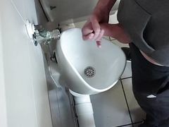 Wank at public toilet