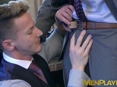 Muscular man in suit Darius Ferdynand gets pounded doggy-style by sophisticated gay