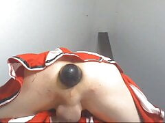 Anal Destruction with Football and Pump Dildo