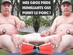 Chubby bears enjoy foot worship and handjob outdoors