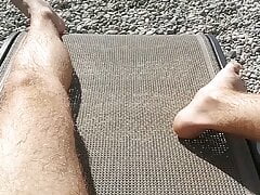 I got a boner on the beach and spread my legs in front of the people