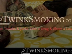 Chainsmoker Bryce Corbin lights up his favorite smoke and starts jerking off