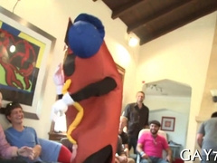 Guy Gargling Stripper At Soiree