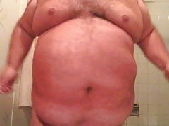 Jiggling my fat tits and belly... Tugging on my nipples