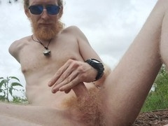 Nature walk wank - totally nude and barefoot in the wild!