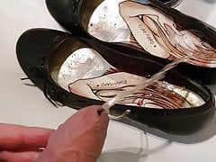 Slut's favorite flat shoes filled with hot piss