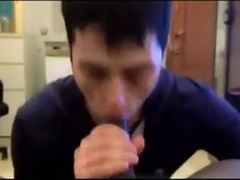 dude enjoys sucking a big black cock 10