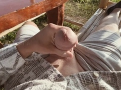 Gay jacking off, gay uncut, nature