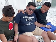 Dad and Sons Barebacking Sex Orgy
