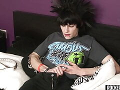 Crazy Hair Emo Twink Wanks His Dick