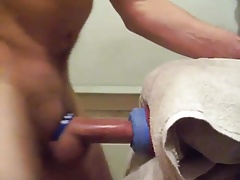 Homemade sex toy pillow humping cum