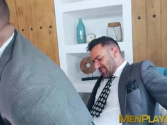 Suited Dan Tyser bent over for a rough ass fucking by psychologist Gustavo Cruz