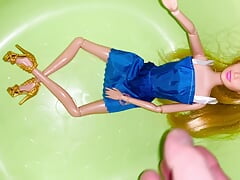 Small Penis Cumming And Pissing On A Barbie Doll - Golden Shower On Doll