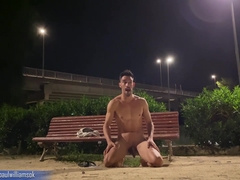 Risky Naked Walk Around The City At Night