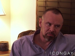 Mature homosexual dicked hard by a bearded jock