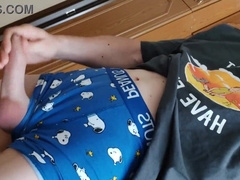 Crazy Son Milks His XXL Fuckpole When Father Is Not Home