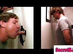 Straight guy duped into gay suckoff at gloryhole