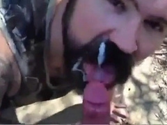Daddy gives a facial in the woods 7