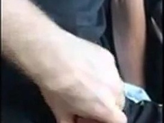 Me milk Powerman666 big cock in his car in a forest 8