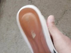 Cum on wife's friend shoe