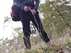 when some folks are alone in the woods they take a urinate or milking off