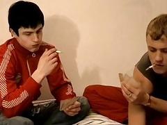 Smoking buddies end up bareback fucking