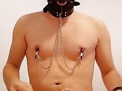 Slave sissy boy cumming after 3hrs of edging