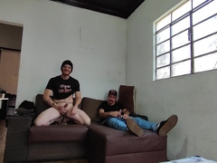 behind-the-sequences of the recording with Carlos Urach, Andressa Urach's dad