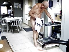 Grandpa stroke in kitchen