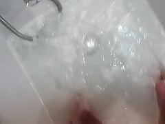 playing with a dick while bathing