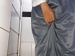 Asian Crossdresser Masturbating and Cum Wearing Slippery School Girl Uniform