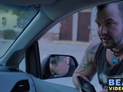 Fat hairy bear takes it up the ass from a tattooed cub