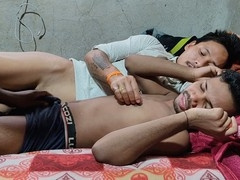 Three truck drivers enjoy steamy sex behind closed doors