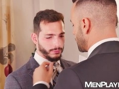 Gustavo Cruz with a massive dick dominates the slutty Ricky Hard in the office