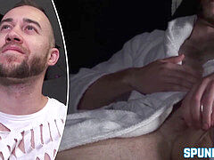 Fit jock is anxious to masturbate off his wooly cock and cum solo