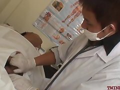 Asian twunk breeded by medic after tugjob and dick exam