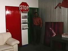 Mouthy white guy gets to take two black dongs